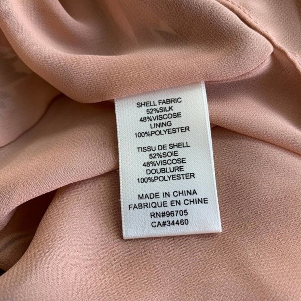 Rebecca Taylor coral pink silk dress Ikat Paintbrush ruffle dress size 0 - Picture 11 of 14